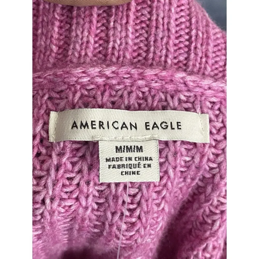 AE Womens Oversized Dreamspun Crew Neck Sweater in Pink Size Medium‎